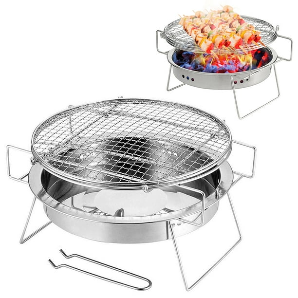 Lightweight Stainless Steel BBQ Grill Plate Barbecue Cookware For Outdoor Picnic